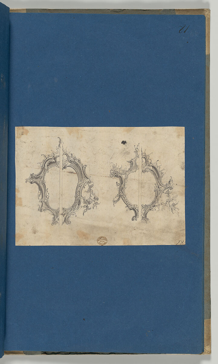 Shields for Pediments, in Chippendale Drawings, Vol. I, Thomas Chippendale (British, baptised Otley, West Yorkshire 1718–1779 London), Black ink, gray ink, gray wash