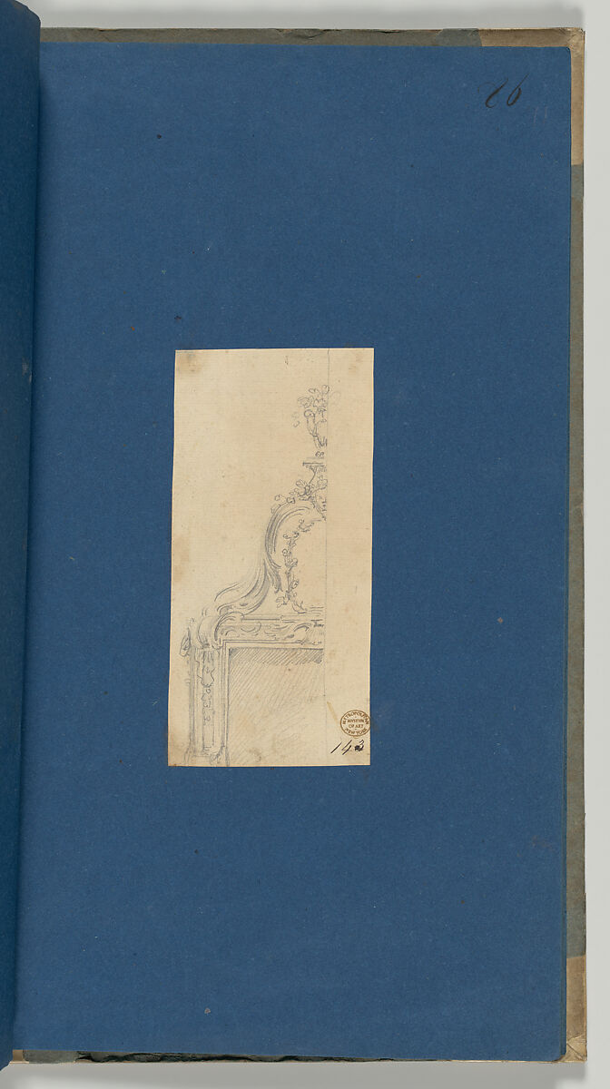 Chimneypiece, in Chippendale Drawings, Vol. I, Thomas Chippendale (British, baptised Otley, West Yorkshire 1718–1779 London), Graphite