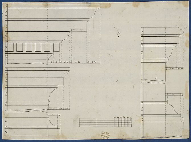 Moldings for Library Bookcase, from Chippendale Drawings, Vol. II