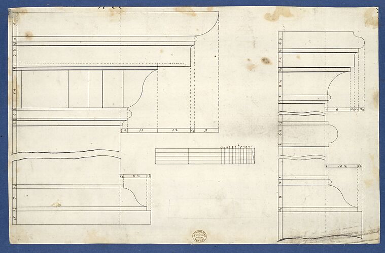 Moldings for Library Bookcase, from Chippendale Drawings, Vol. II