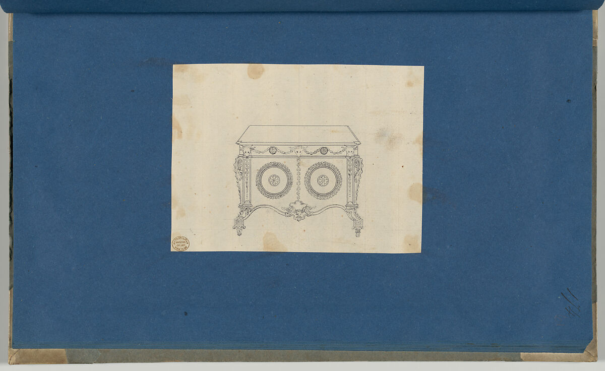 French Commode, from Chippendale Drawings, Vol. II, Attributed to Thomas Chippendale Junior (British, London 1749–1822 London), Black ink, gray wash