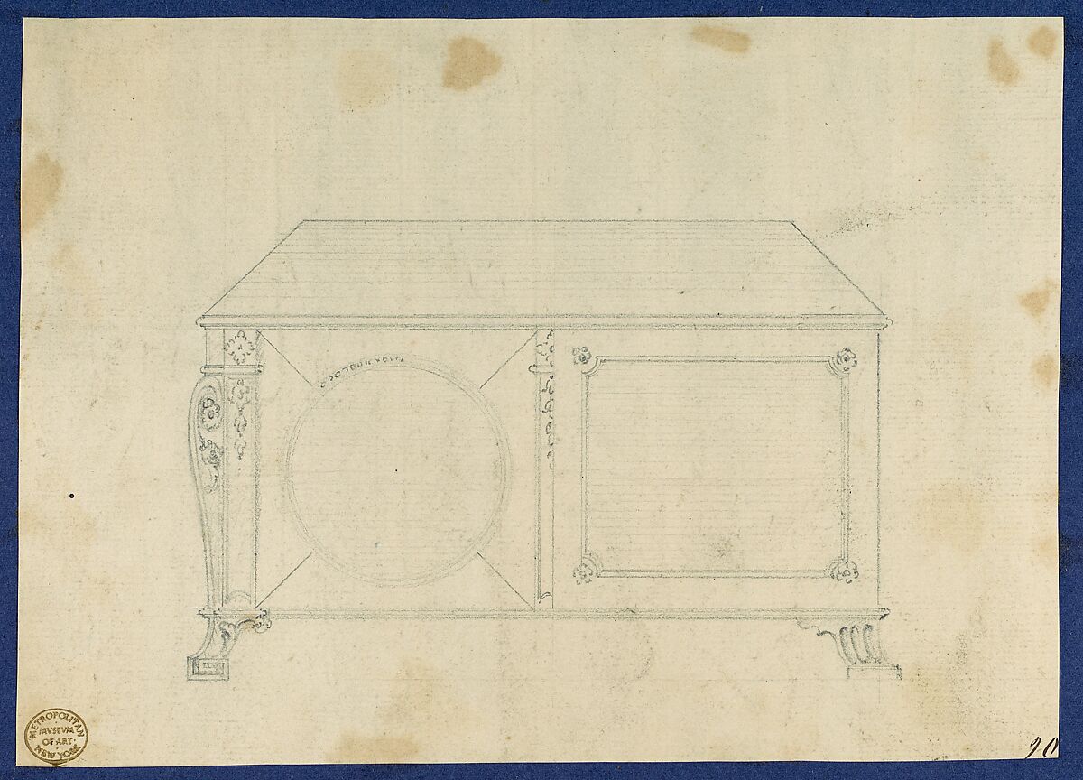 French Commode, from Chippendale Drawings, Vol. II, Thomas Chippendale (British, baptised Otley, West Yorkshire 1718–1779 London), Graphite 