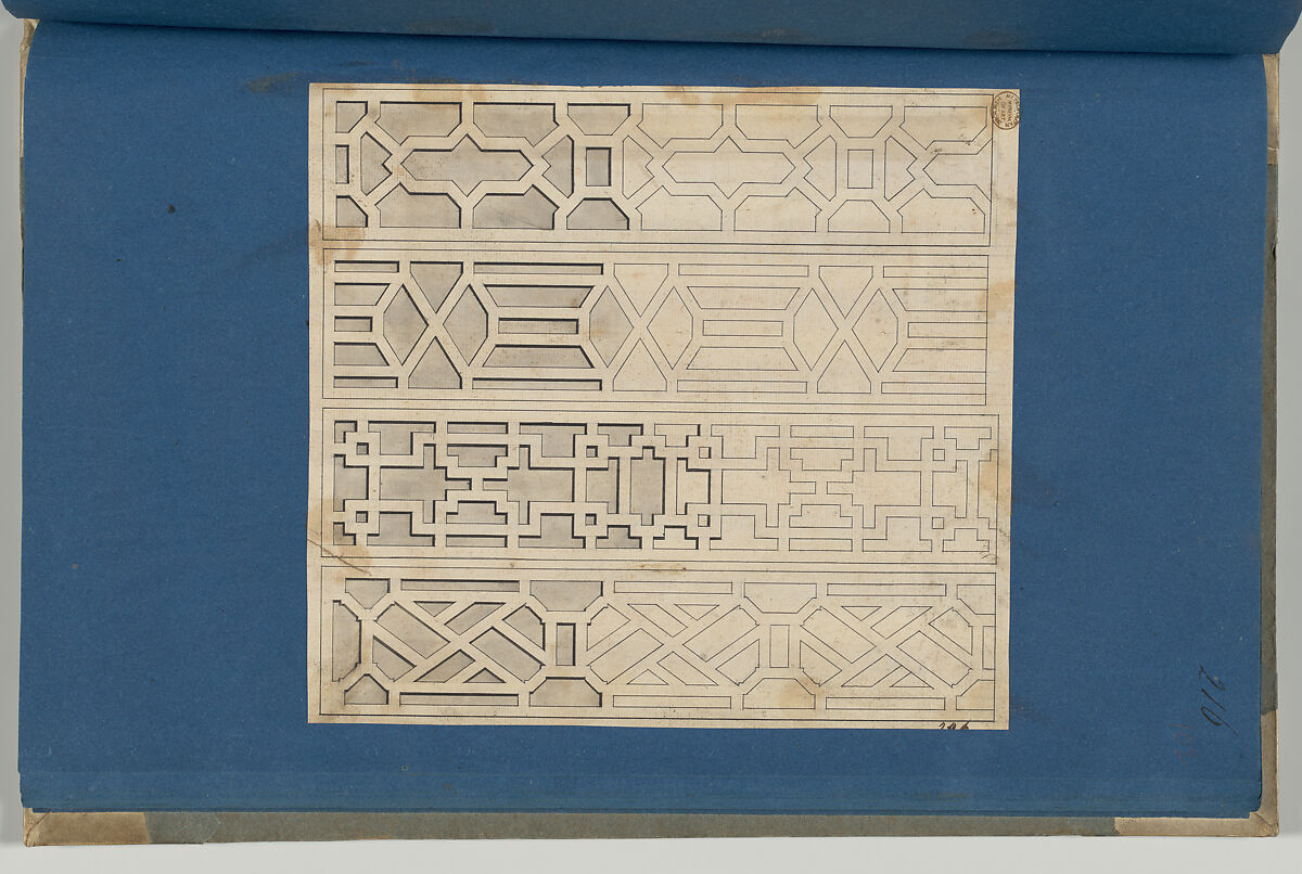 Frets, from Chippendale Drawings, Vol. II, Thomas Chippendale (British, baptised Otley, West Yorkshire 1718–1779 London), Black ink, gray wash