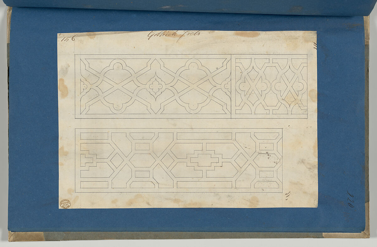 Gothic Frets, from Chippendale Drawings, Vol. II, Thomas Chippendale (British, baptised Otley, West Yorkshire 1718–1779 London), Black ink
