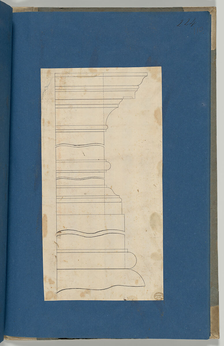 Moldings for Gothic Library Bookcase, from Chippendale Drawings, Vol. II, Thomas Chippendale (British, baptised Otley, West Yorkshire 1718–1779 London), Black ink
