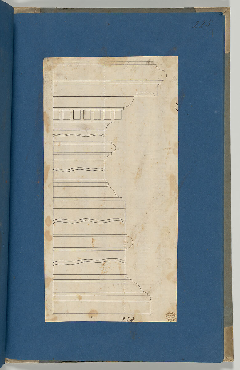 Moldings for Desk and Bookcase, from Chippendale Drawings, Vol. II, Thomas Chippendale (British, baptised Otley, West Yorkshire 1718–1779 London), Black ink