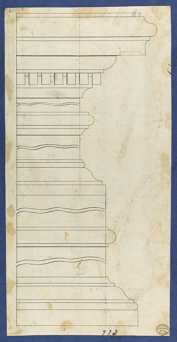 Moldings for Desk and Bookcase, from Chippendale Drawings, Vol. II, Thomas Chippendale (British, baptised Otley, West Yorkshire 1718–1779 London), Black ink 