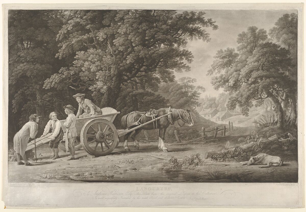 Labourers, Richard Earlom (British, London 1743–1822 London), Mezzotint; second state of four 