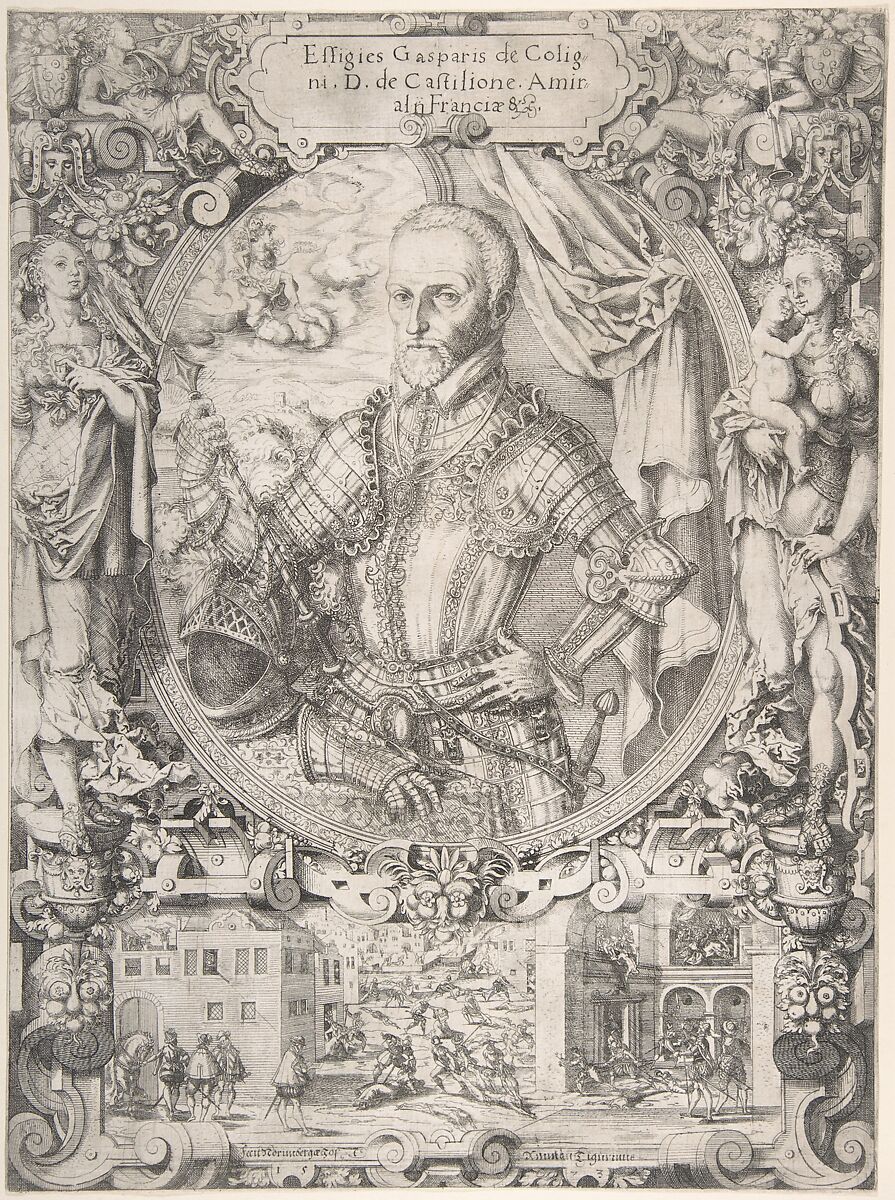Gaspard de Coligny, Admiral of France, Jost Amman (Swiss, Zurich before 1539–1591 Nuremberg), Etching 