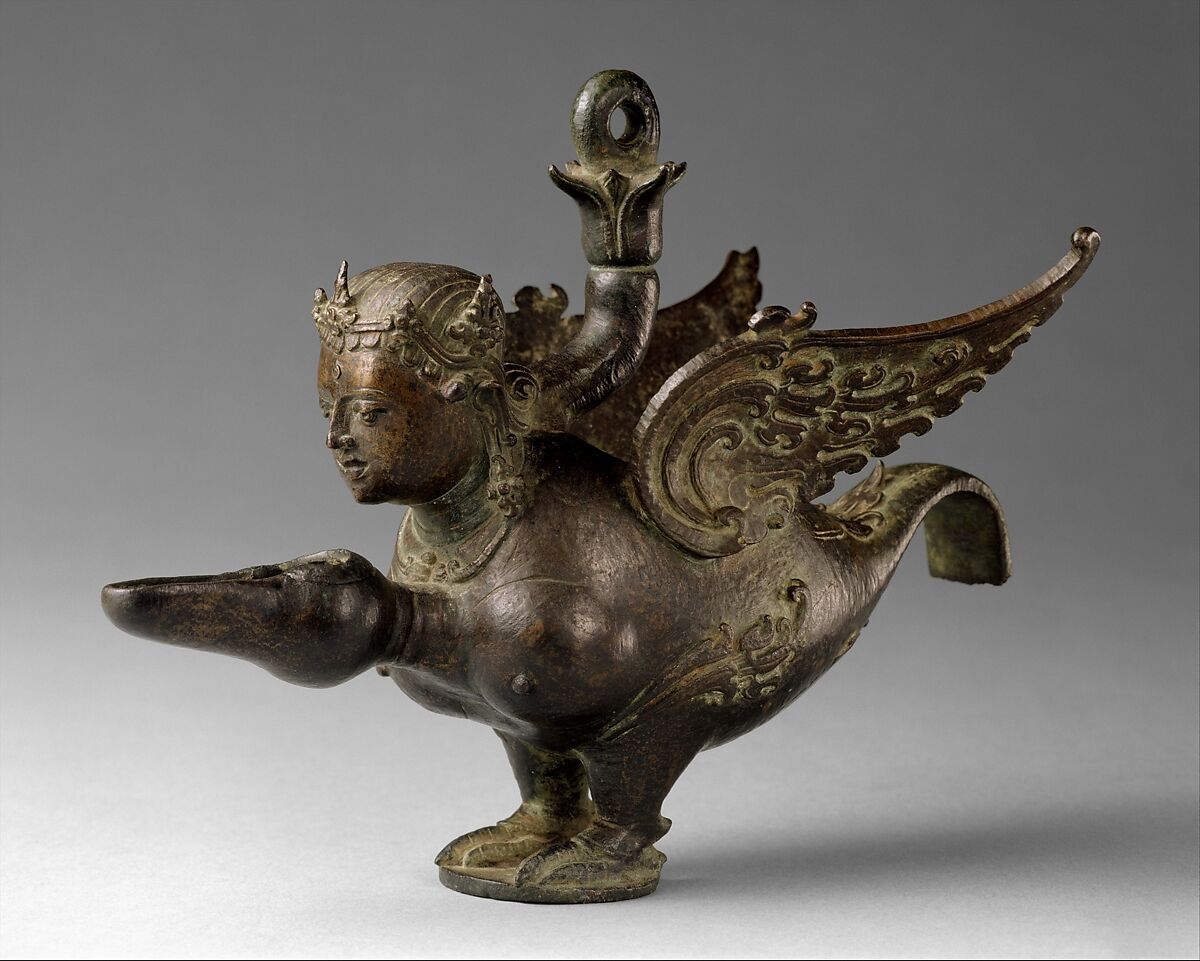 Hanging Lamp in the Form of a Kinnari, Bronze, Indonesia (Java) 