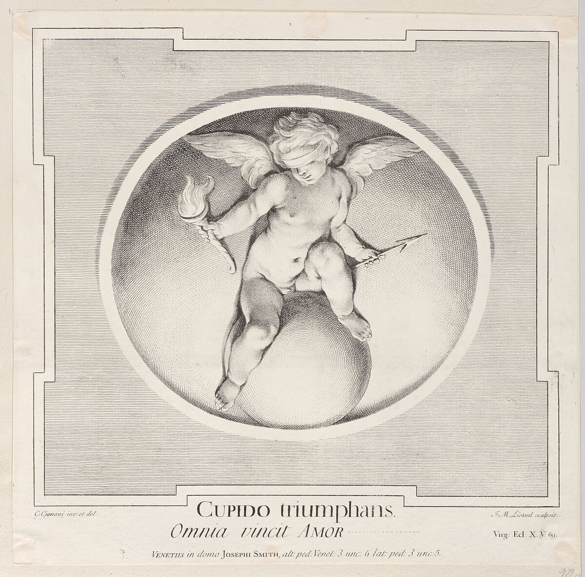 Triumphant Cupid, Jean Michel Liotard (Swiss, Geneva 1702–1796 Geneva), Etching and engraving 