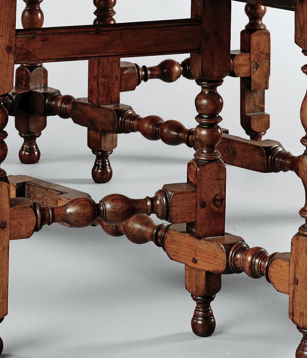 Oval table with falling leaves, Black walnut, white pine, American