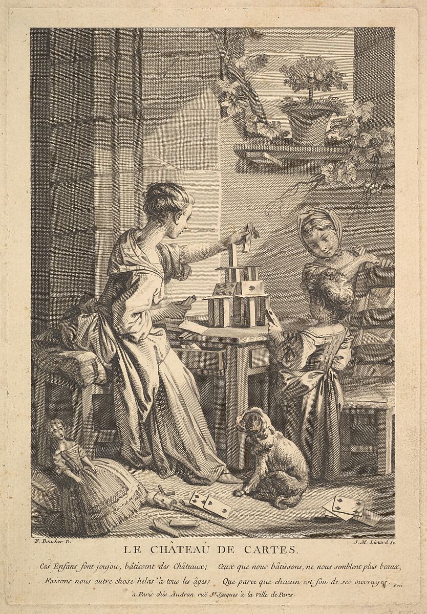 House of Cards, Jean Michel Liotard (Swiss, Geneva 1702–1796 Geneva), Etching and engraving 