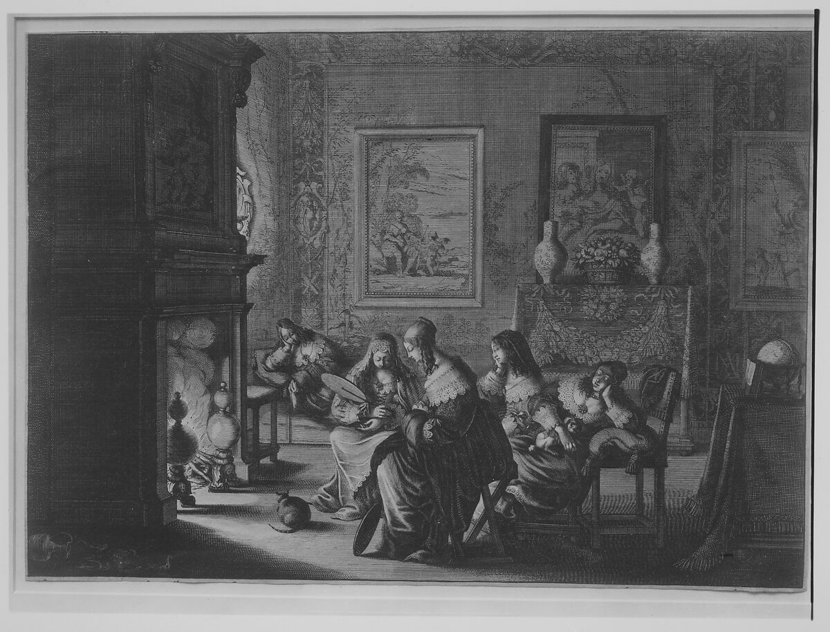 Foolish Virgins Sleeping (Les Vierges folles sommolent en attendant l'arrivée de l'époux), Abraham Bosse (French, Tours 1602/04–1676 Paris), Etching