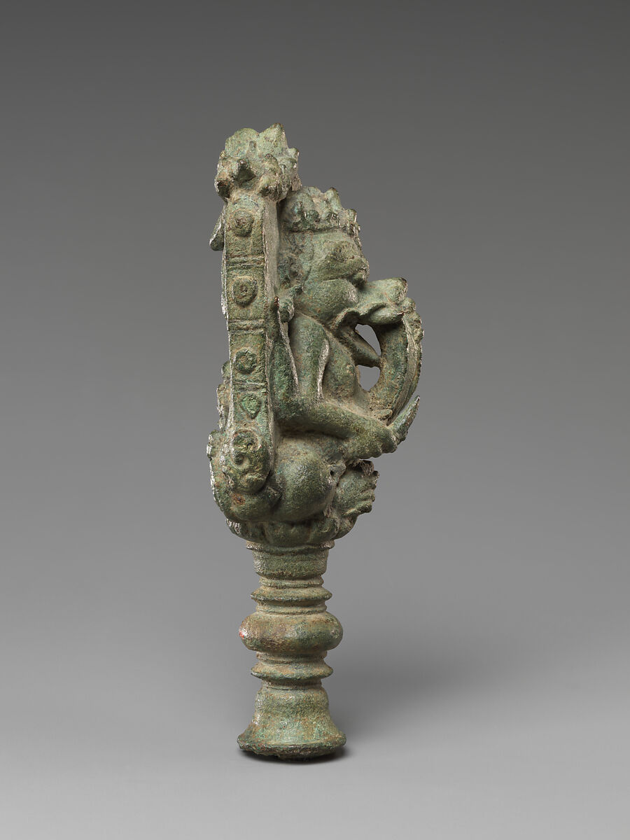 Bell Handle with Seated Ganesha, Bronze, Indonesia, Java