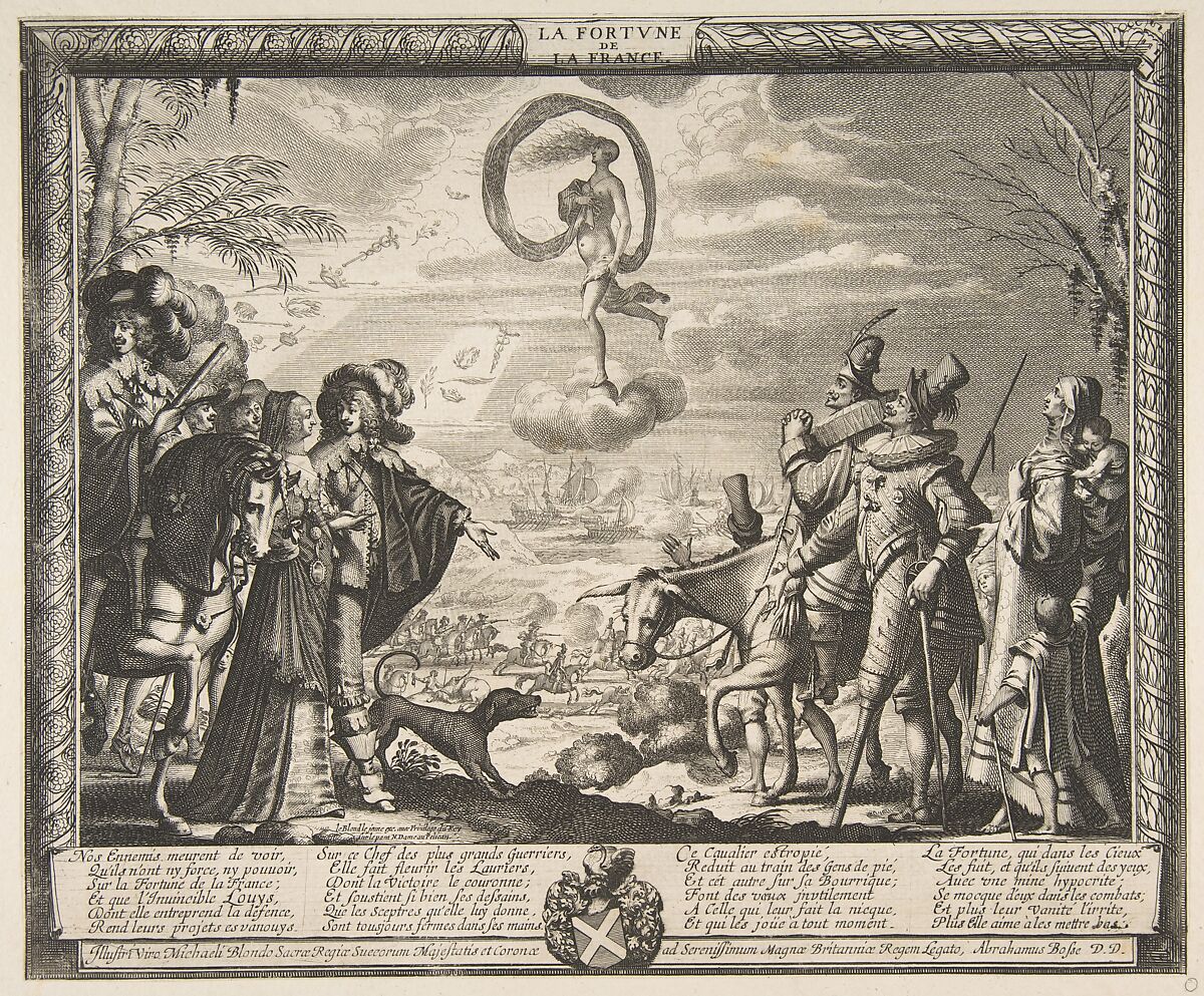 Fortune Favoring France (La Fortune de la France), Abraham Bosse (French, Tours 1602/04–1676 Paris), Etching; second state of two (Join-Lambert and Préaud) 