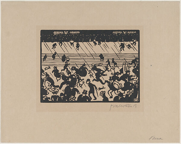 The World's Fair III: The Shower, Félix Vallotton (Swiss, Lausanne 1865–1925 Paris), Woodcut on tinted Japan paper 