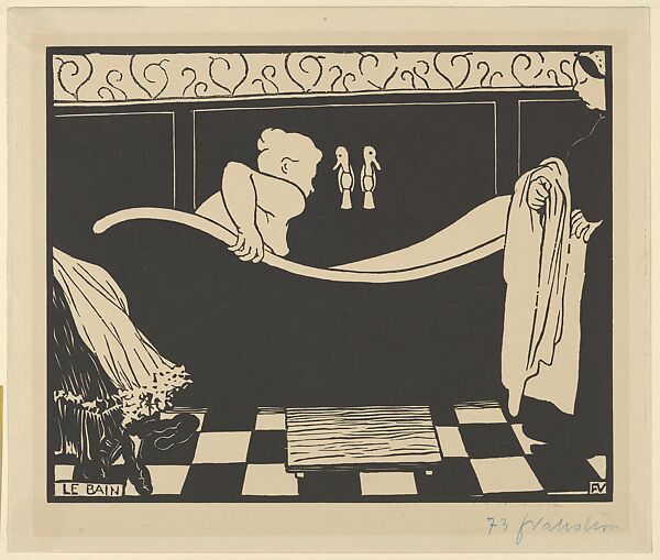 The Bath (Le Bain), from "L'Estampe Originale", Félix Vallotton (Swiss, Lausanne 1865–1925 Paris), Woodcut 