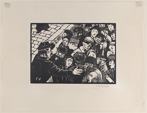 The Paris Crowd, Félix Vallotton (Swiss, Lausanne 1865–1925 Paris), Woodcut on cream wove paper 