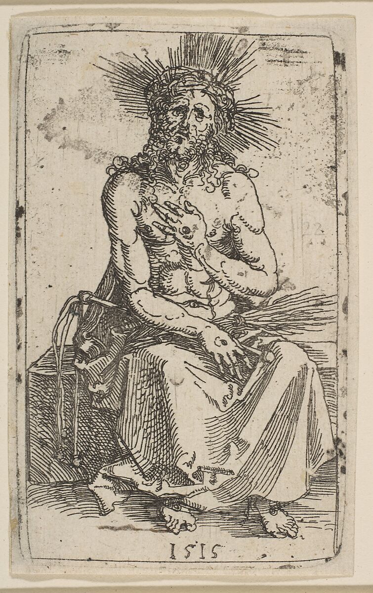 The Man of Sorrows, Albrecht Dürer (German, Nuremberg 1471–1528 Nuremberg), Etching on iron; first state of three 