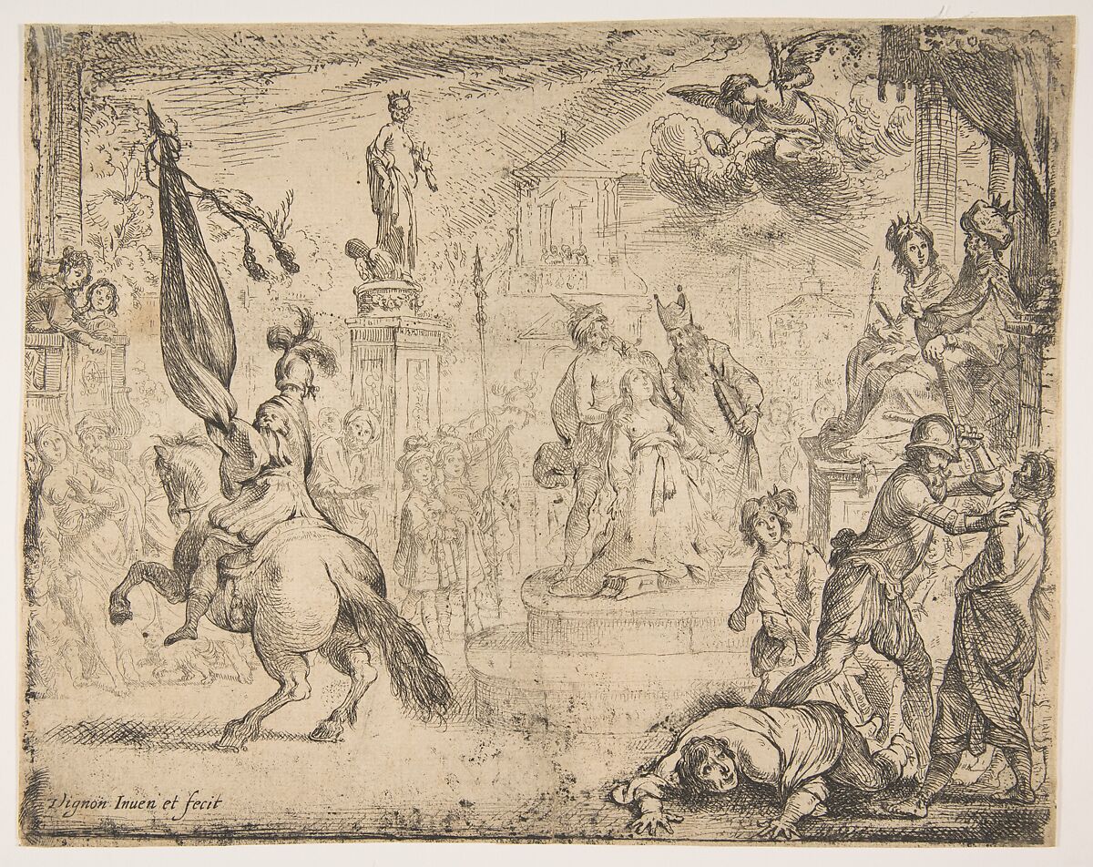 The Martyrdom of St. Catherine, Claude Vignon (French, Tours 1593–1670 Paris), Etching; second state of two (Pacht Bassani) 