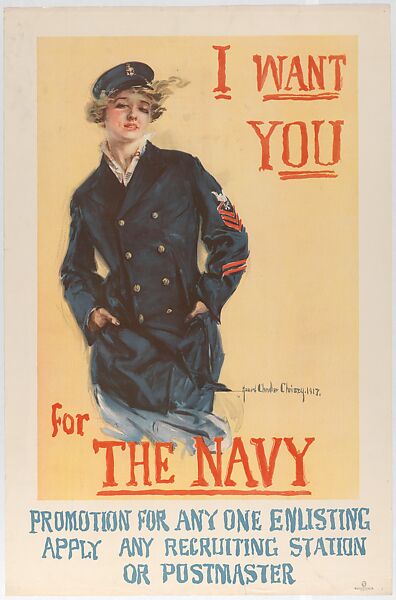 I Want You for the Navy, Howard Chandler Christy (American, Ohio 1873–1952 New York), Color lithograph 