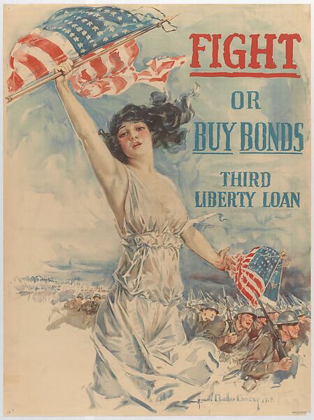 Fight or Buy Bonds Third Liberty Loan, Howard Chandler Christy (American, Ohio 1873–1952 New York), Color lithograph 