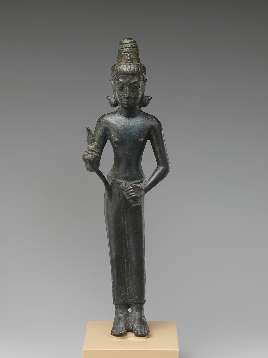 Standing Bodhisattva Maitreya , the Buddha of the Future, Bronze, Northeast Thailand