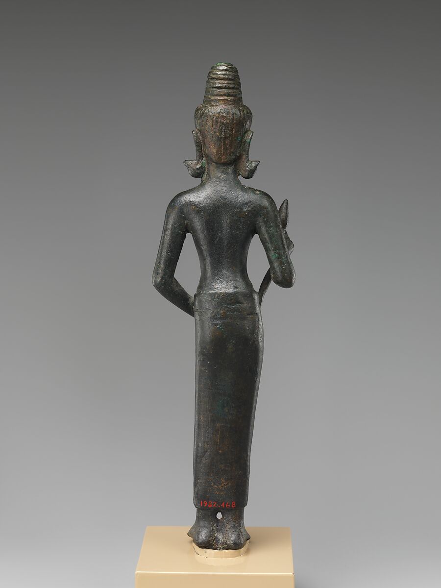 Standing Bodhisattva Maitreya , the Buddha of the Future, Bronze, Northeast Thailand