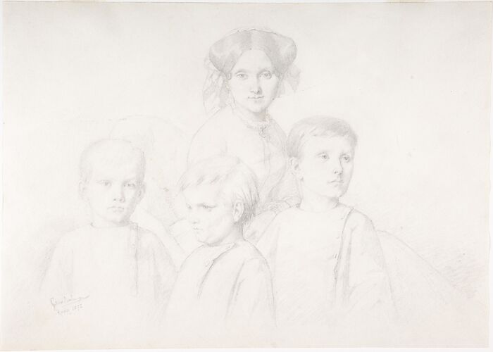 Portrait of Woman and Three Children