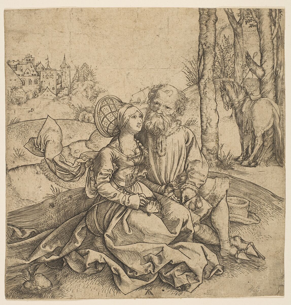 Ill-Matched Couple, Albrecht Dürer (German, Nuremberg 1471–1528 Nuremberg), Engraving 
