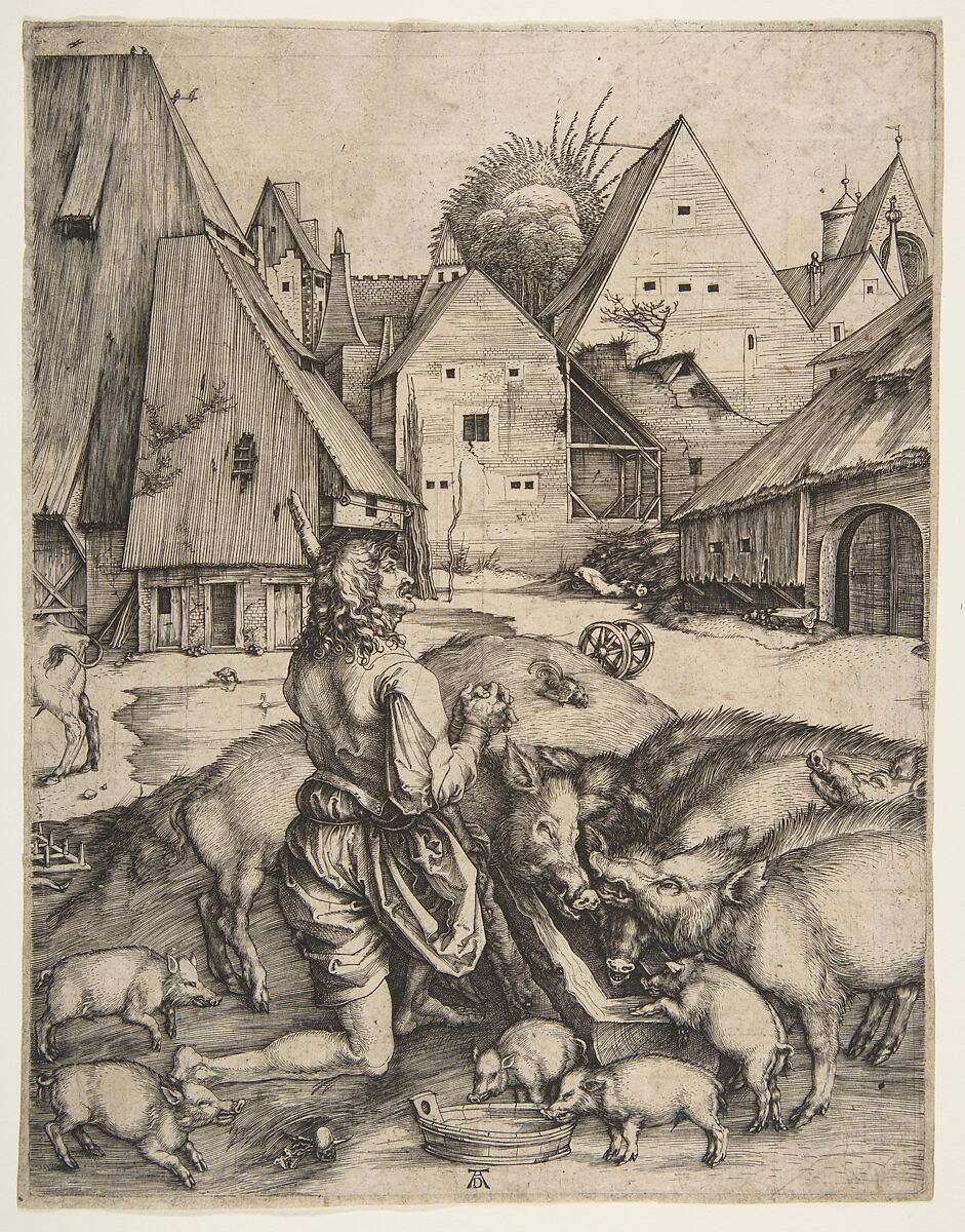 The Prodigal Son, Albrecht Dürer (German, Nuremberg 1471–1528 Nuremberg), Engraving 