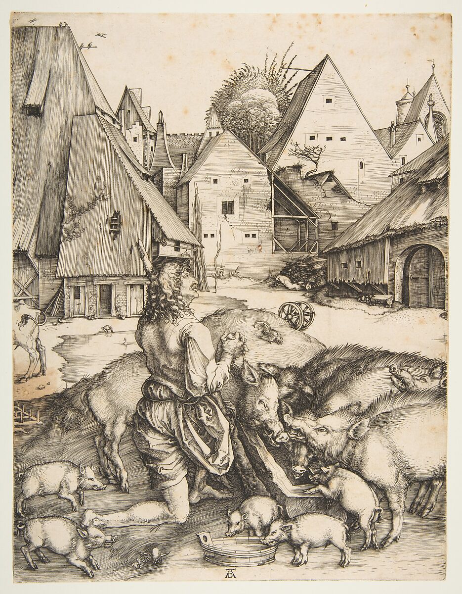 The Prodigal Son, Albrecht Dürer (German, Nuremberg 1471–1528 Nuremberg), Engraving 