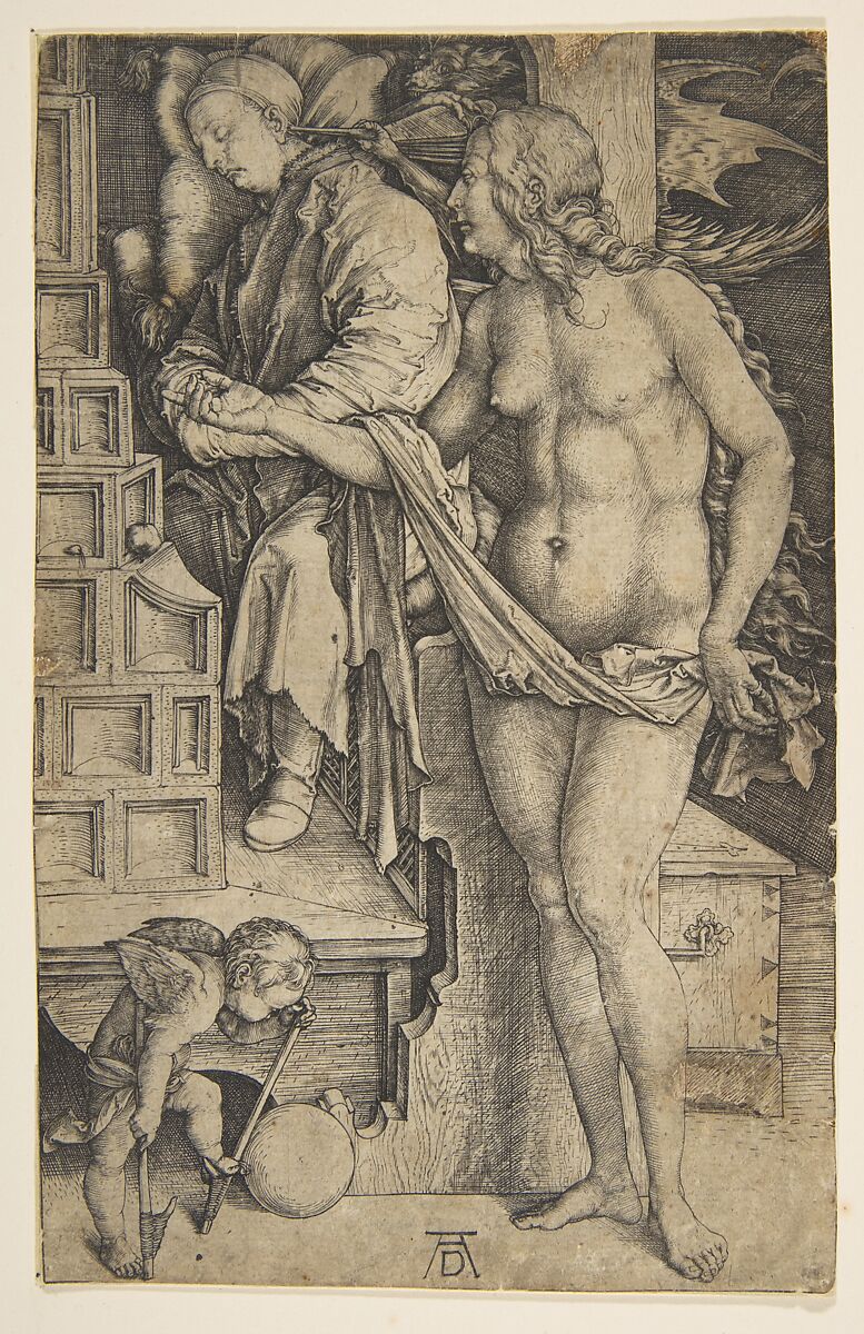 The Dream of the Doctor, Albrecht Dürer (German, Nuremberg 1471–1528 Nuremberg), Engraving 