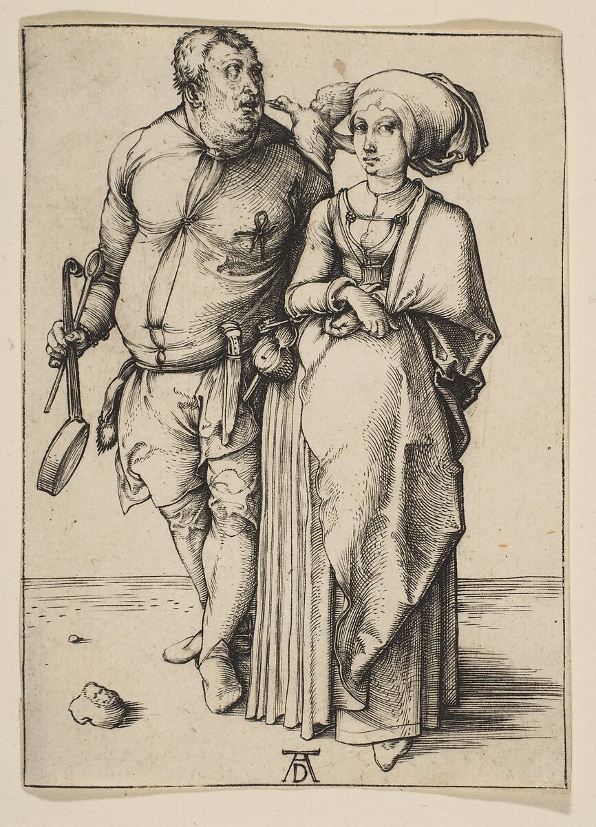 The Cook and His Wife, Albrecht Dürer (German, Nuremberg 1471–1528 Nuremberg), Engraving 