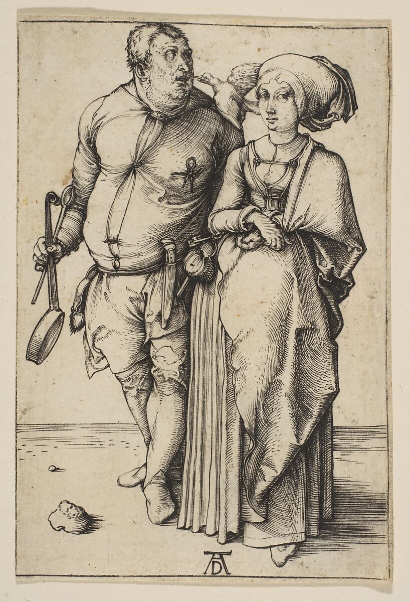 The Cook and His Wife, Albrecht Dürer  German, Engraving