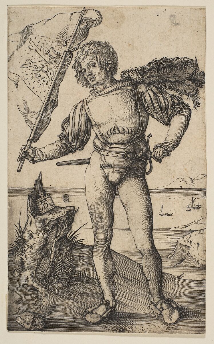 The Standard Bearer, Albrecht Dürer (German, Nuremberg 1471–1528 Nuremberg), Engraving 