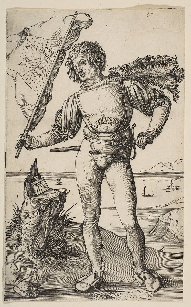 The Standard Bearer, Albrecht Dürer (German, Nuremberg 1471–1528 Nuremberg), Engraving 