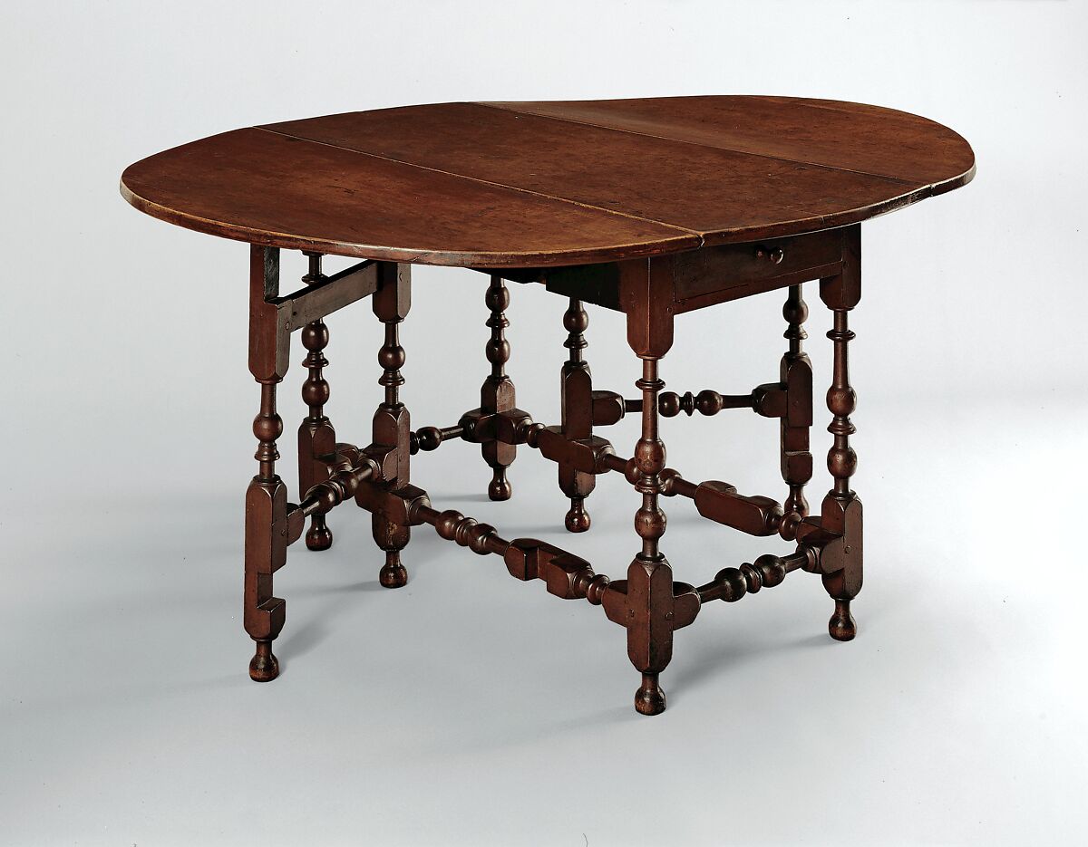 Oval table with falling leaves, Soft maple, white pine, American