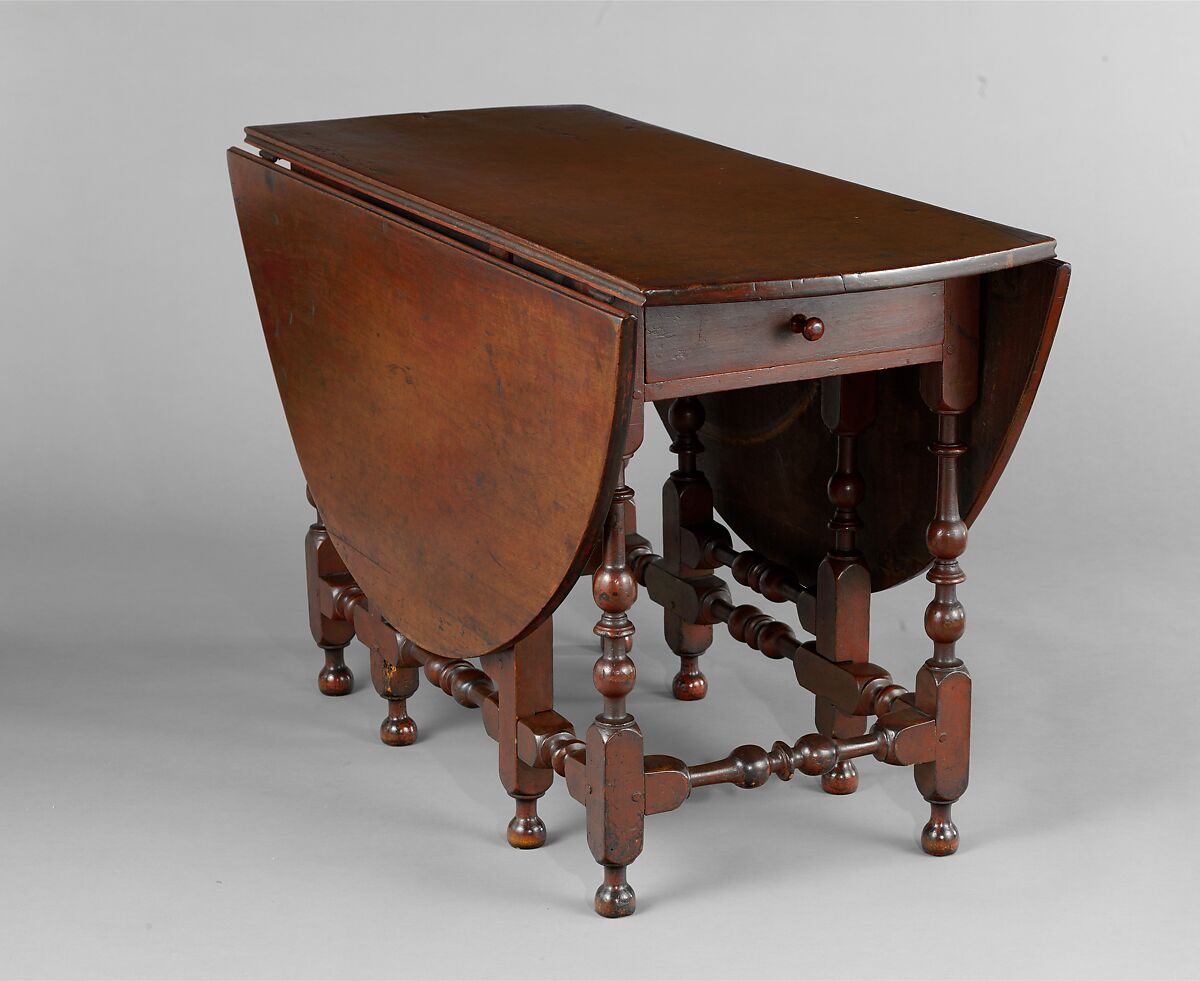 Oval table with falling leaves, Soft maple, white pine, American