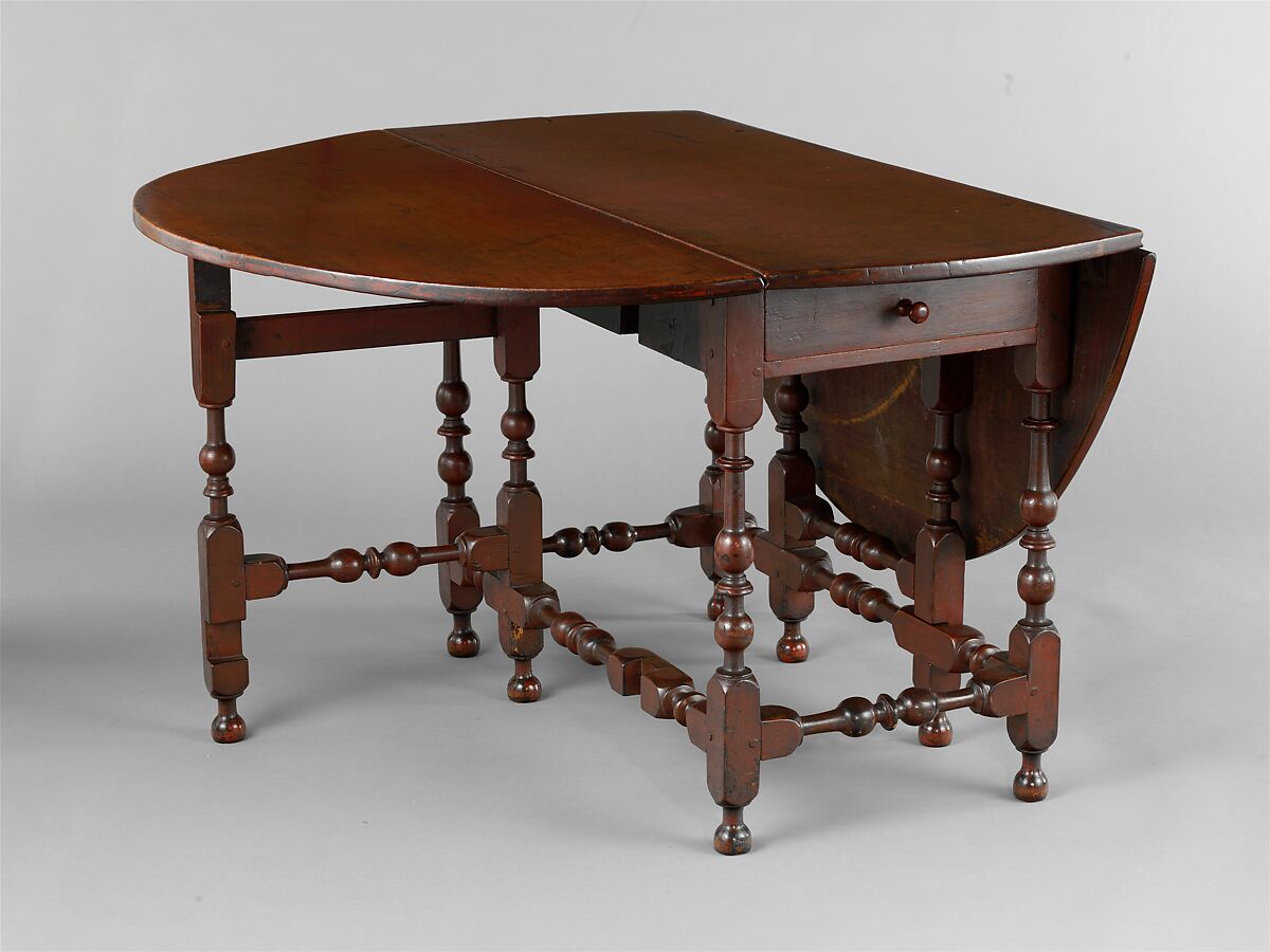 Oval table with falling leaves, Soft maple, white pine, American