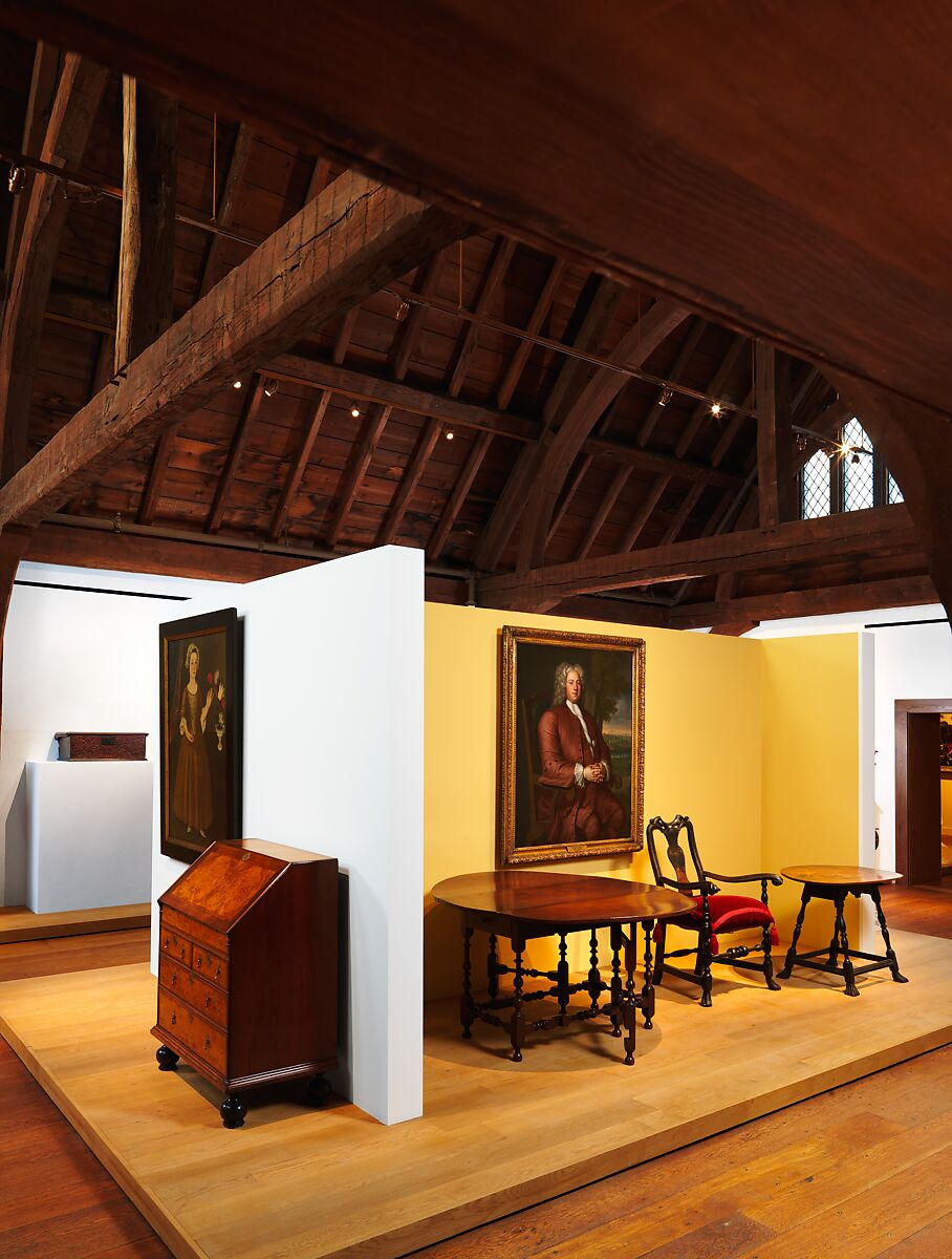 Oval table with falling leaves, Soft maple, white pine, American