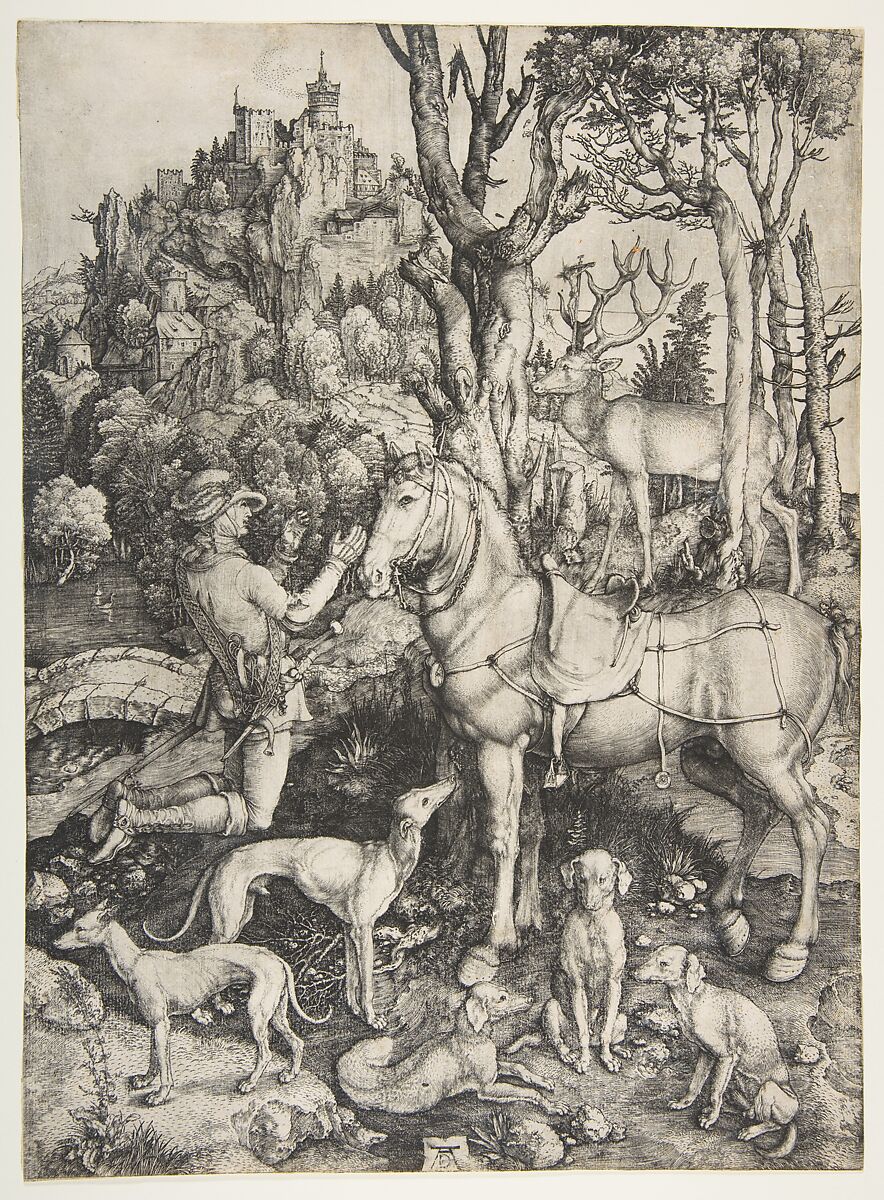 Saint Eustace, Albrecht Dürer (German, Nuremberg 1471–1528 Nuremberg), Engraving 