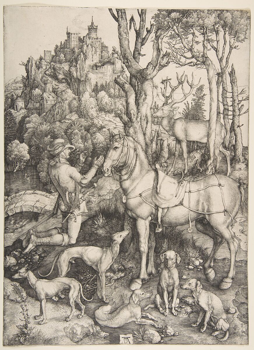 Saint Eustace, Albrecht Dürer (German, Nuremberg 1471–1528 Nuremberg), Engraving 