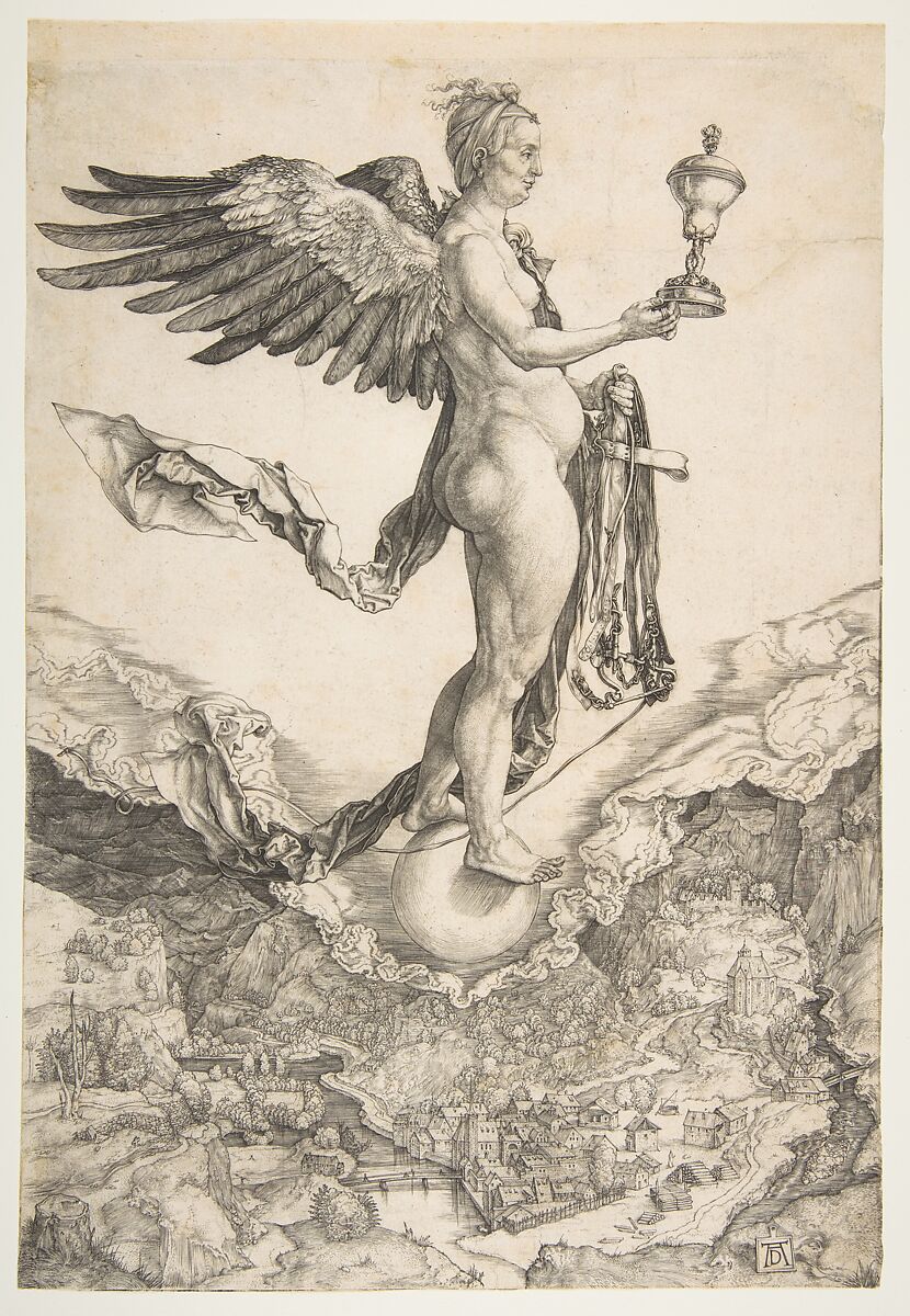 Nemesis (The Great Fortune), Albrecht Dürer (German, Nuremberg 1471–1528 Nuremberg), Engraving 