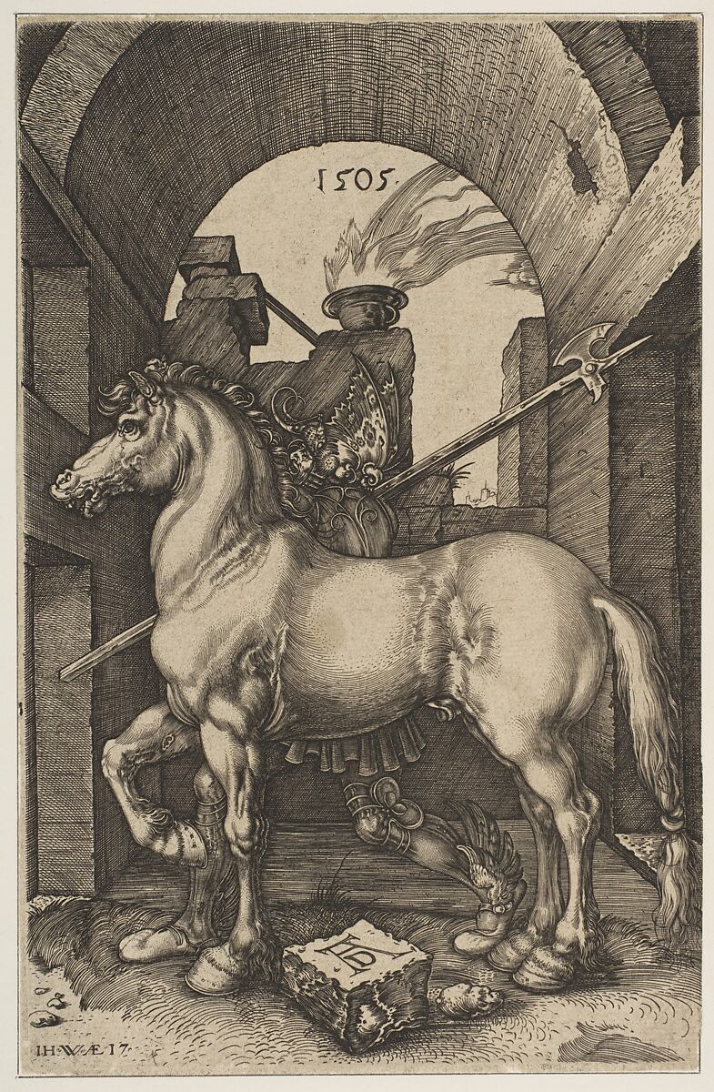 The Little Horse (copy), Jan (Johannes) Wierix (Netherlandish, Antwerp 1549–1615 Brussels), Engraving 