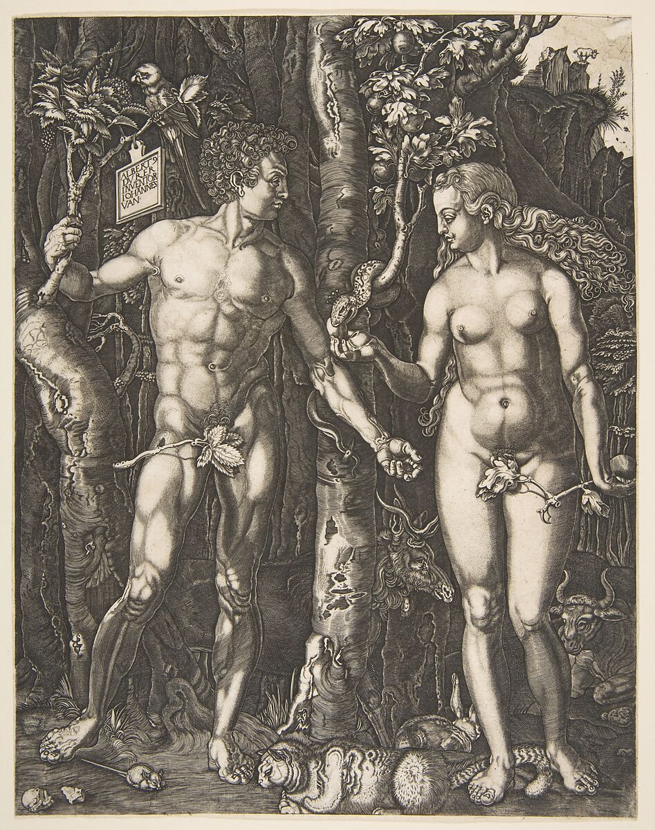 Adam and Eve, After Albrecht Dürer (German, Nuremberg 1471–1528 Nuremberg), Engraving 