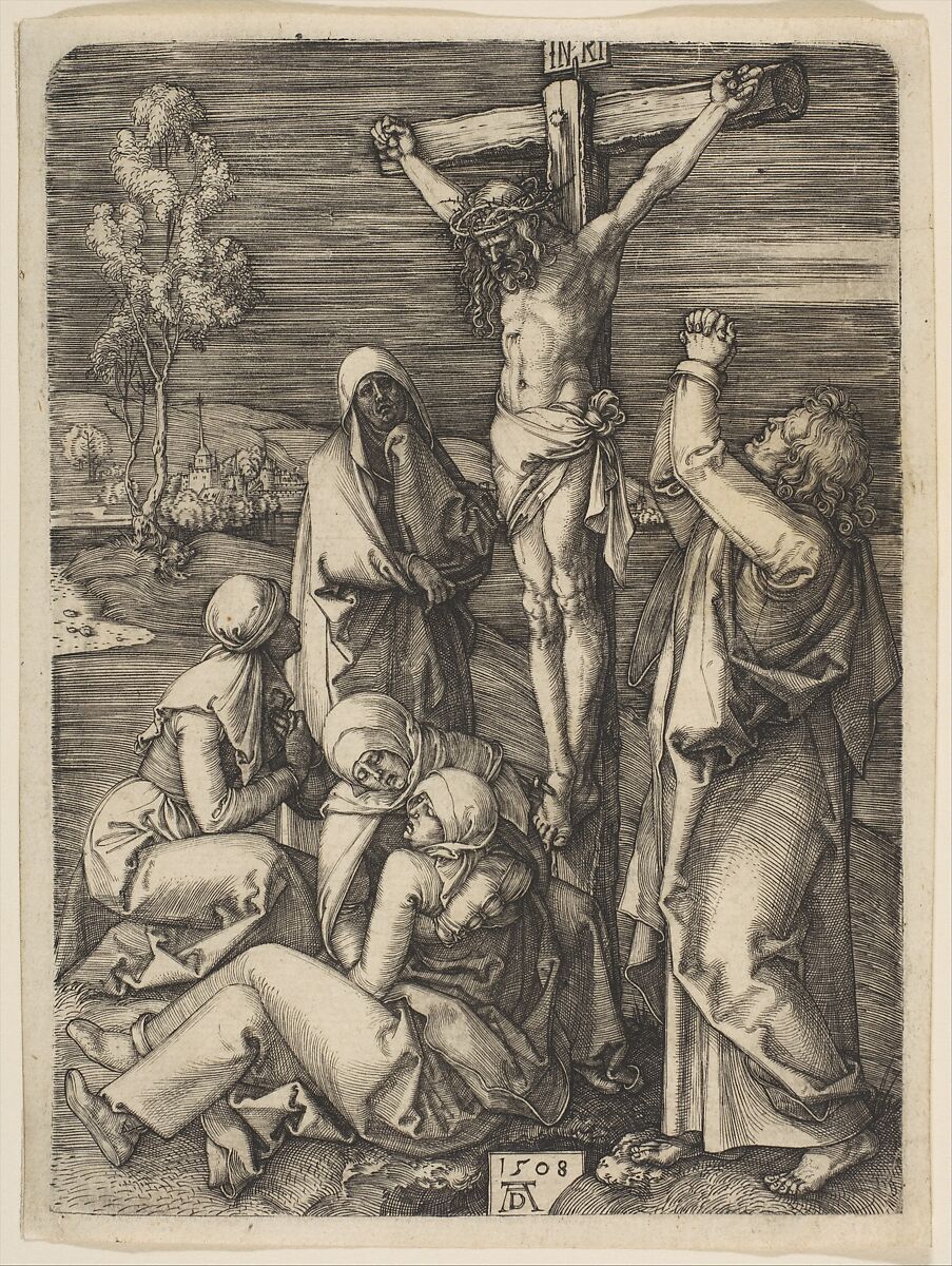Christ on the Cross, Albrecht Dürer (German, Nuremberg 1471–1528 Nuremberg), Engraving 