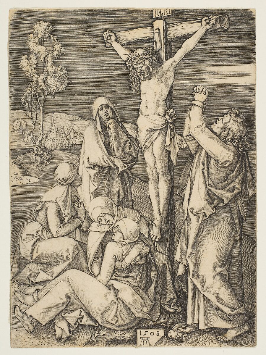 Christ on the Cross, Albrecht Dürer (German, Nuremberg 1471–1528 Nuremberg), Engraving 