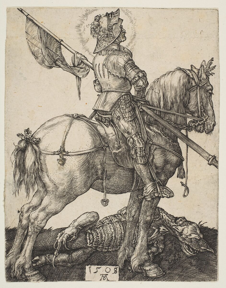 Saint George on Horseback, Albrecht Dürer (German, Nuremberg 1471–1528 Nuremberg), Engraving 